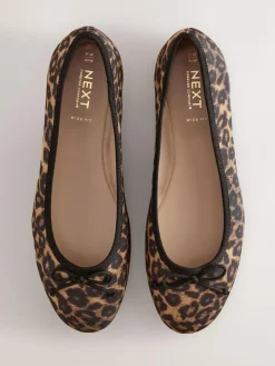 Online Next Leopard Animal Print Standard/Wide Fit Ballerinas Shoes