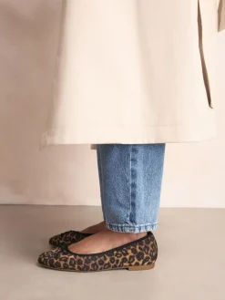 Online Next Leopard Animal Print Standard/Wide Fit Ballerinas Shoes