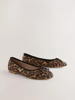 Online Next Leopard Animal Print Standard/Wide Fit Ballerinas Shoes