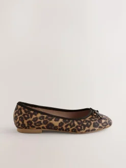 Online Next Leopard Animal Print Standard/Wide Fit Ballerinas Shoes