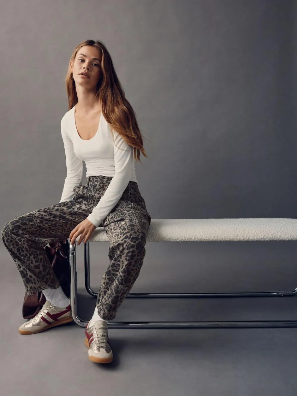 New Next Ankle Straight Leg Carpenter Jeans Leopard