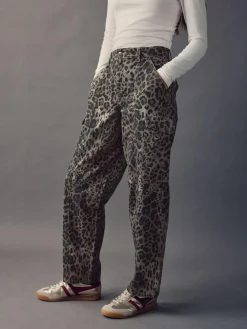 New Next Ankle Straight Leg Carpenter Jeans Leopard