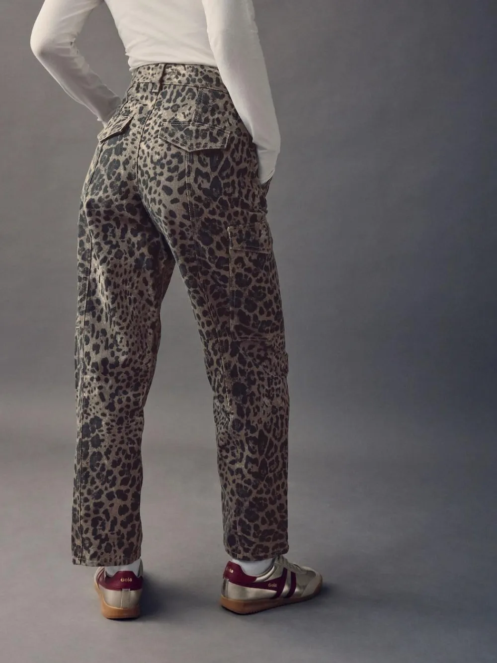 New Next Ankle Straight Leg Carpenter Jeans Leopard