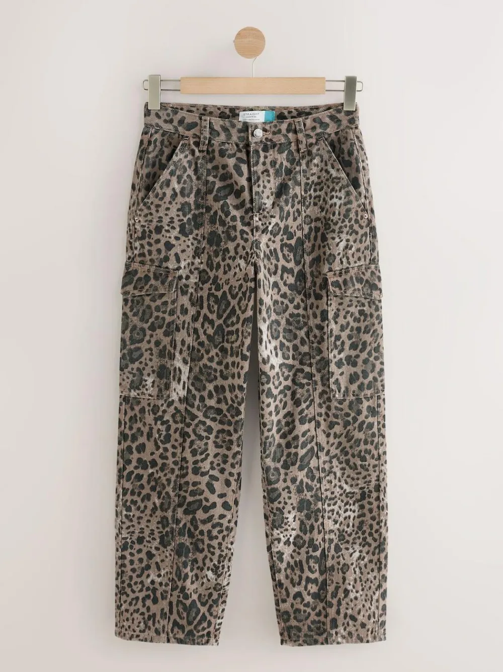 New Next Ankle Straight Leg Carpenter Jeans Leopard