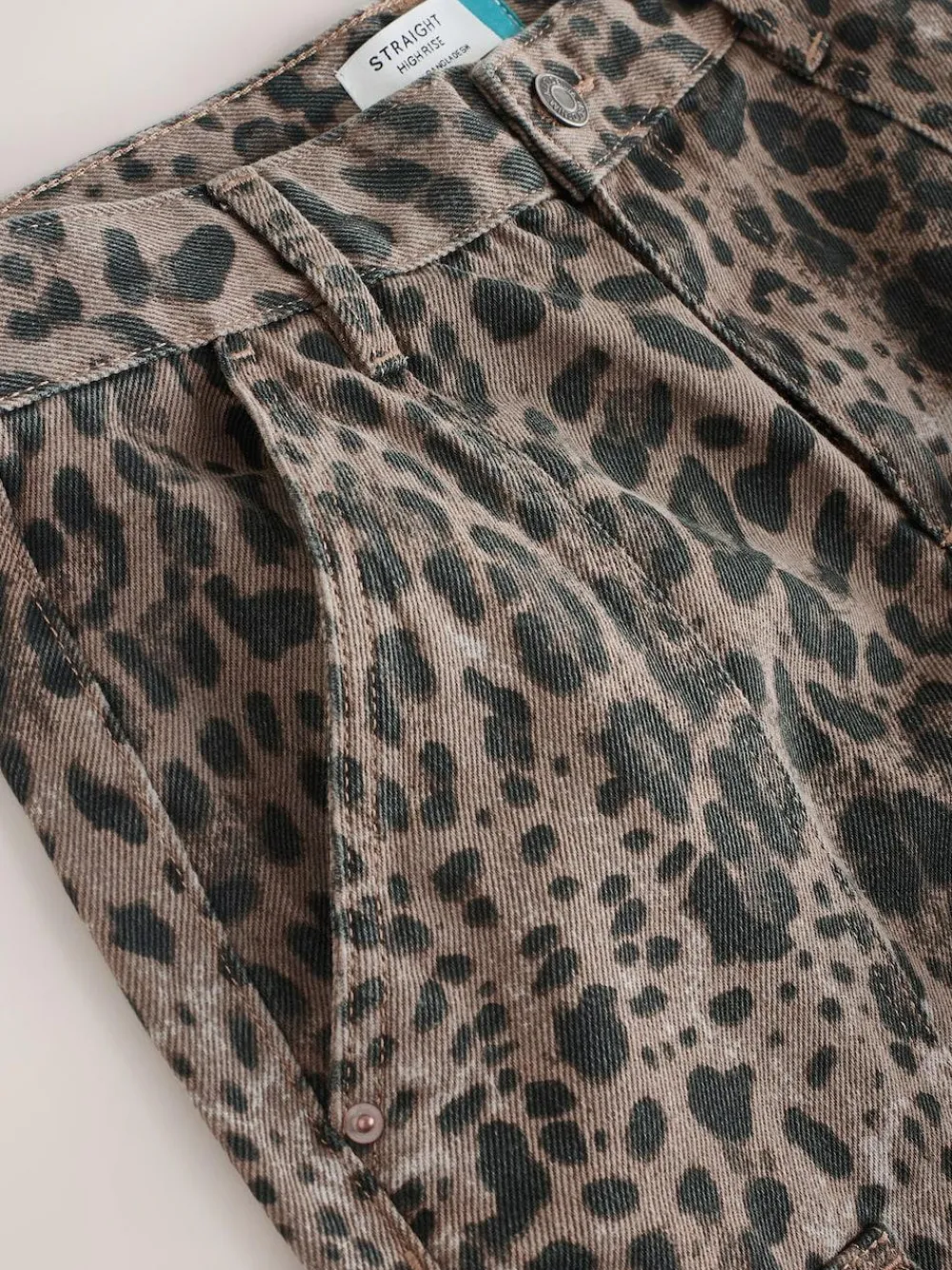 New Next Ankle Straight Leg Carpenter Jeans Leopard