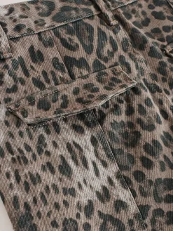New Next Ankle Straight Leg Carpenter Jeans Leopard