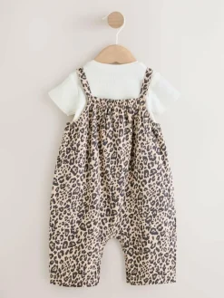 Next Baby Jersey Dungarees and Bodysuits Set 2 Piece (0mths-3yrs)^ Baby Girls|Sets & Co-Ords