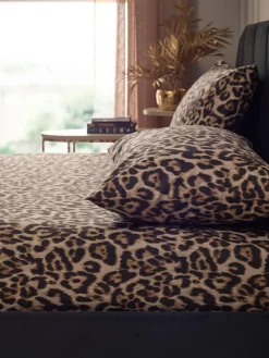 Clearance Next Leopard Print Brushed Fitted Sheet and Pillowcase Set