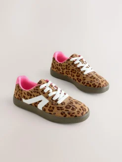 Hot Next Leopard Print Standard Fit (F) Retro Trainers