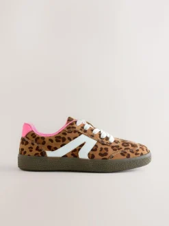 Hot Next Leopard Print Standard Fit (F) Retro Trainers