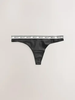 Next Thong Cotton Logo Knickers 4 Pack^Women Panties