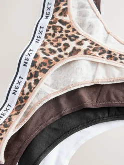 Next Thong Cotton Logo Knickers 4 Pack^Women Panties