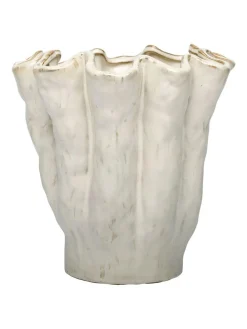 Online Libra Interiors Cream Medium Coralie Glazed Vase