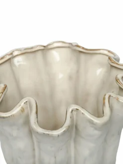 Online Libra Interiors Cream Medium Coralie Glazed Vase