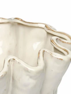 Online Libra Interiors Cream Medium Coralie Glazed Vase