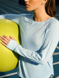 Clearance Next Active Crew Neck Long Sleeve T-Shirt Light Blue