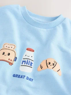 Next Light Blue Breakfast Trio Short Sleeve Appliqué T-Shirt (3mths-7yrs)^BOY Tops|T-Shirts