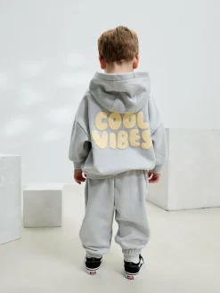 Discount Next Cool Vibes Printed Hoodie and Joggers Set (3mths-7yrs) Light Blue