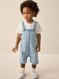 Hot Next Light Blue Denim Slouch Dungarees (3mths-7yrs)