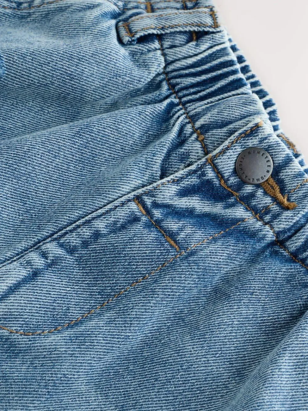 New Next Light Blue Distressed Denim Wide Leg Jeans (3mths-7yrs)