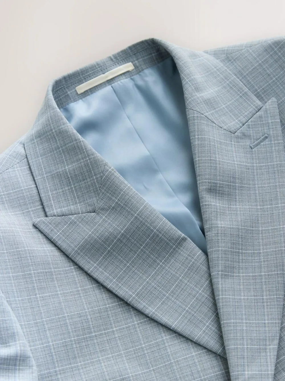 Next Light Blue Double Breasted Check Suit Jacket^ Blue Suits