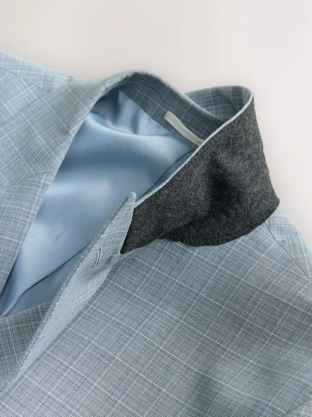 Next Light Blue Double Breasted Check Suit Jacket^ Blue Suits