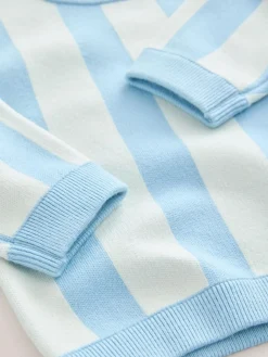 Online Next Light Blue Knitted Crew Neck Jumper (3mths-7yrs)