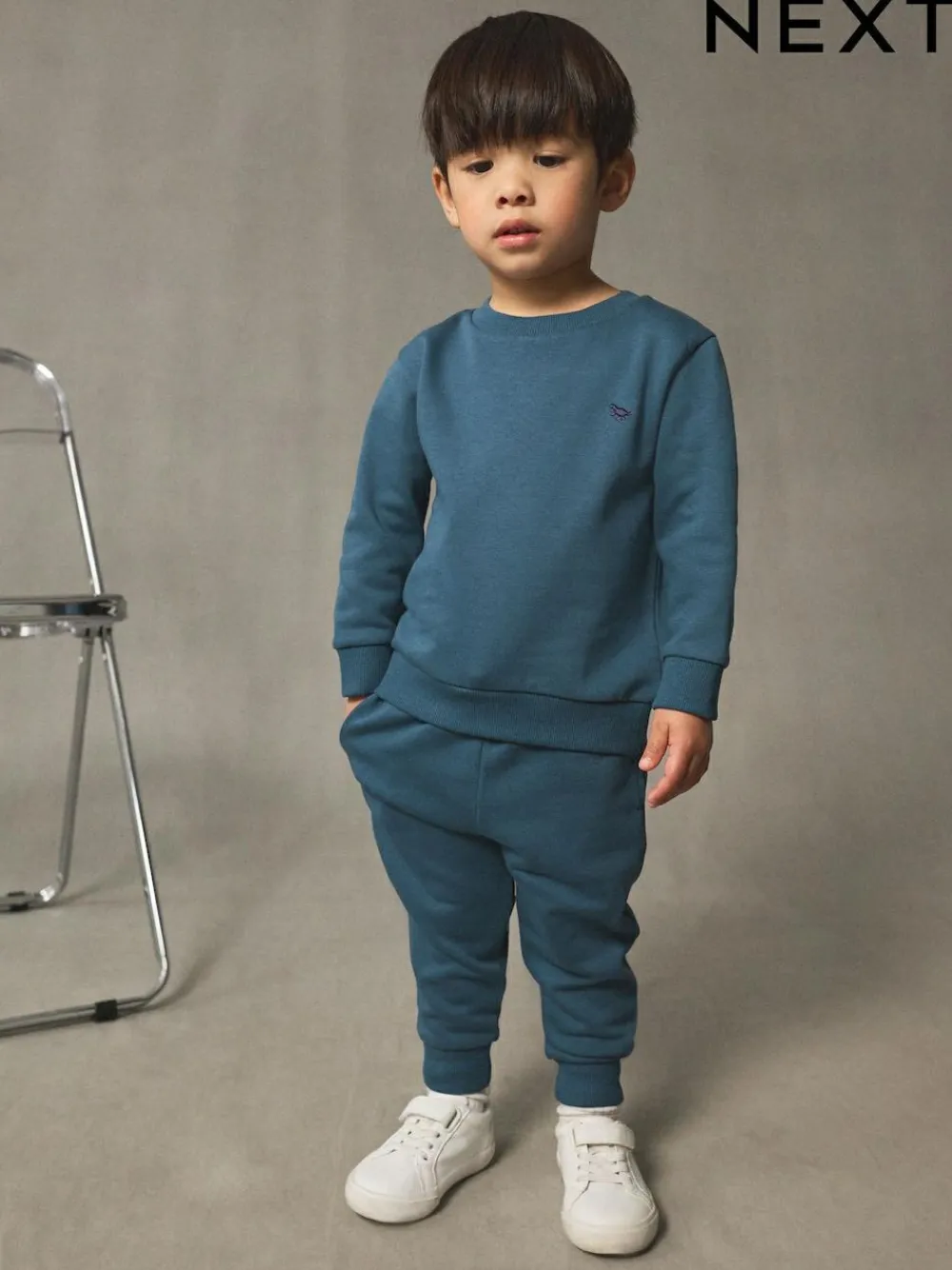 Discount Next Light Blue Logo Sweatshirt And Joggers Set (3mths-7yrs)