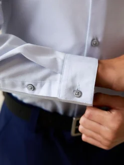 Online Next Light Blue Long Sleeves Smart Trimmed Shirt (3-16yrs)