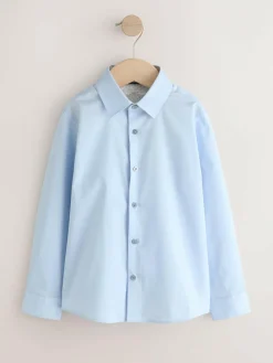 Online Next Light Blue Long Sleeves Smart Trimmed Shirt (3-16yrs)