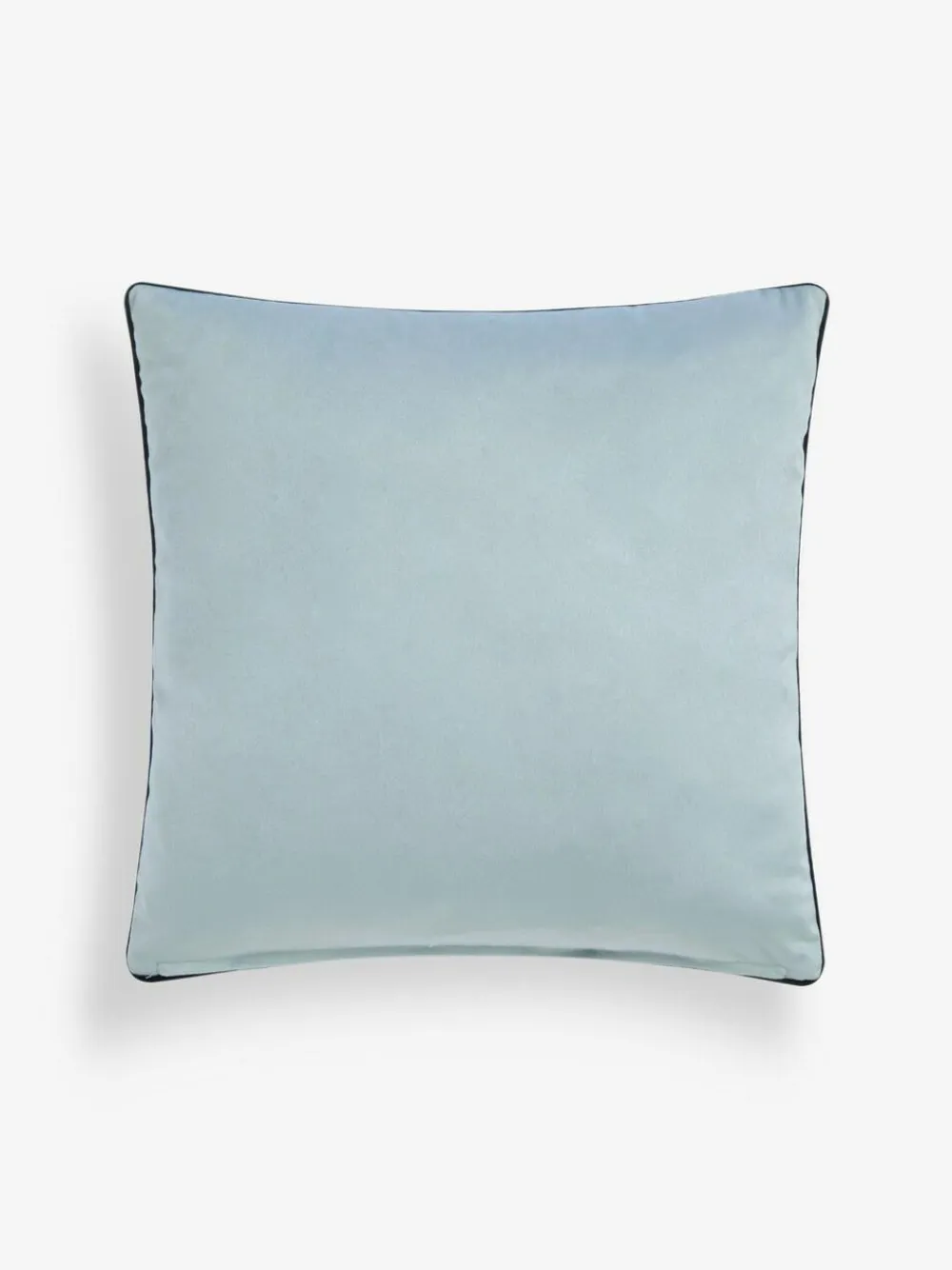 Next Light Blue Matte Velvet Contrast Pipe 50 x 50cm Cushion^ Cushions & Throws