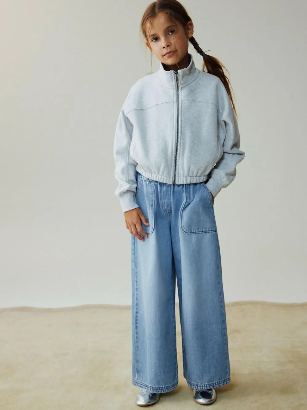 Sale Next Light Blue Pullon Wide Leg Trousers (3-16yrs)