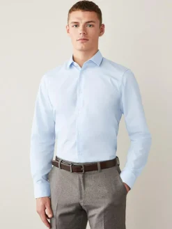 Next Light Blue Regular Fit Easy Care Single Cuff Smart Shirt^ Shirts|Occasionwear