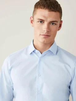 Next Light Blue Regular Fit Easy Care Single Cuff Smart Shirt^ Shirts|Occasionwear