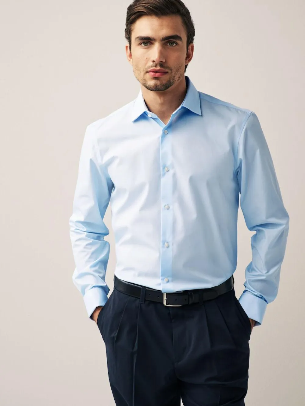 Next Regular Fit Easy Care Double Cuff Smart Shirt^ Shirts|Occasionwear