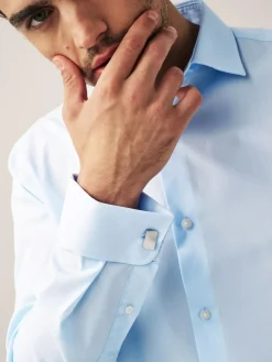 Next Regular Fit Easy Care Double Cuff Smart Shirt^ Shirts|Occasionwear