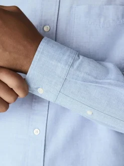 Next Light Blue Regular Fit Long Sleeve Oxford Shirt^ Shirts