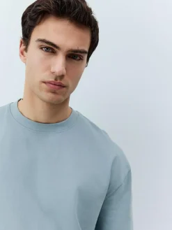 Next Light Blue Relaxed Fit Heavyweight T-Shirt^ Tops & T-Shirts