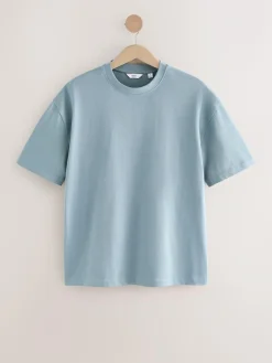 Next Light Blue Relaxed Fit Heavyweight T-Shirt^ Tops & T-Shirts