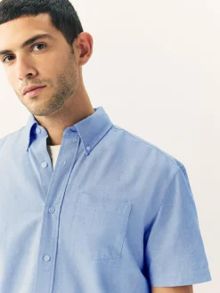 Best Next Light Blue Short Sleeve Oxford Shirt