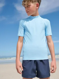 Online Next Light Blue Short Sleeve Rash Vest (1.5-16yrs)