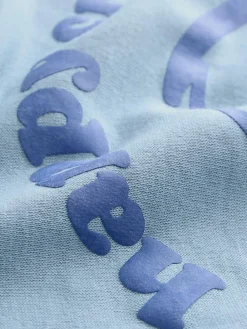 Next Single Printed Crew Neck Sweat Top & Joggers Set (3mths-7yrs) Light Blue