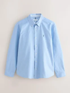 Sale Next Light Blue Slim Fit Long Sleeve Oxford Shirt