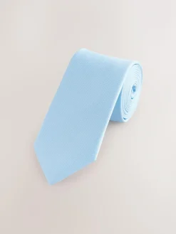 Next Light Blue Slim Textured Tie