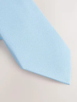 Next Light Blue Slim Textured Tie