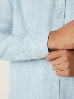 Next Standard Collar Cotton Linen Blend Long Sleeve Shirt^ Shirts