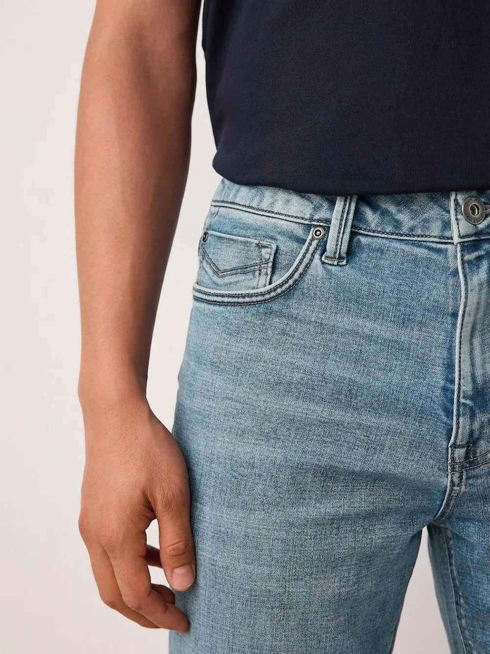 Next Light Blue Straight Fit Motionflex Jeans^ Jeans|Jeans