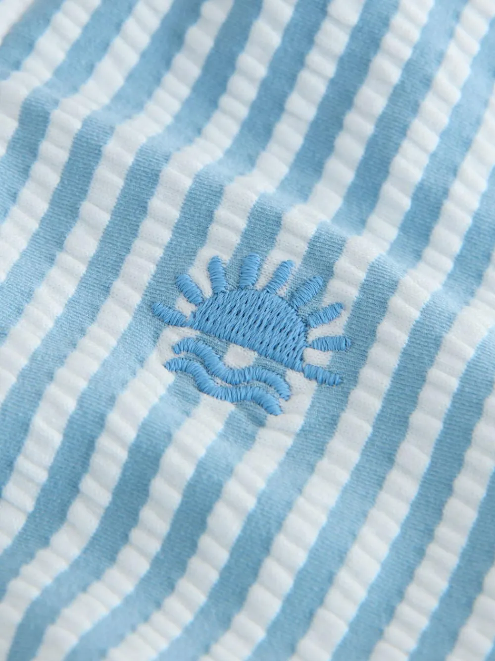 New Next Striped Sunsafe Swimsuit and Hat Set (3mths-7yrs) Light Blue