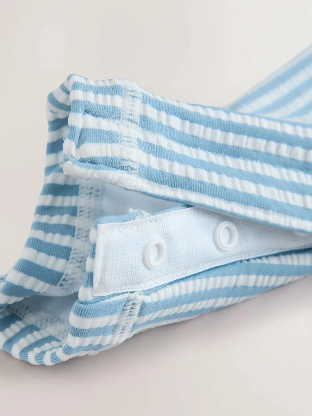 New Next Striped Sunsafe Swimsuit and Hat Set (3mths-7yrs) Light Blue