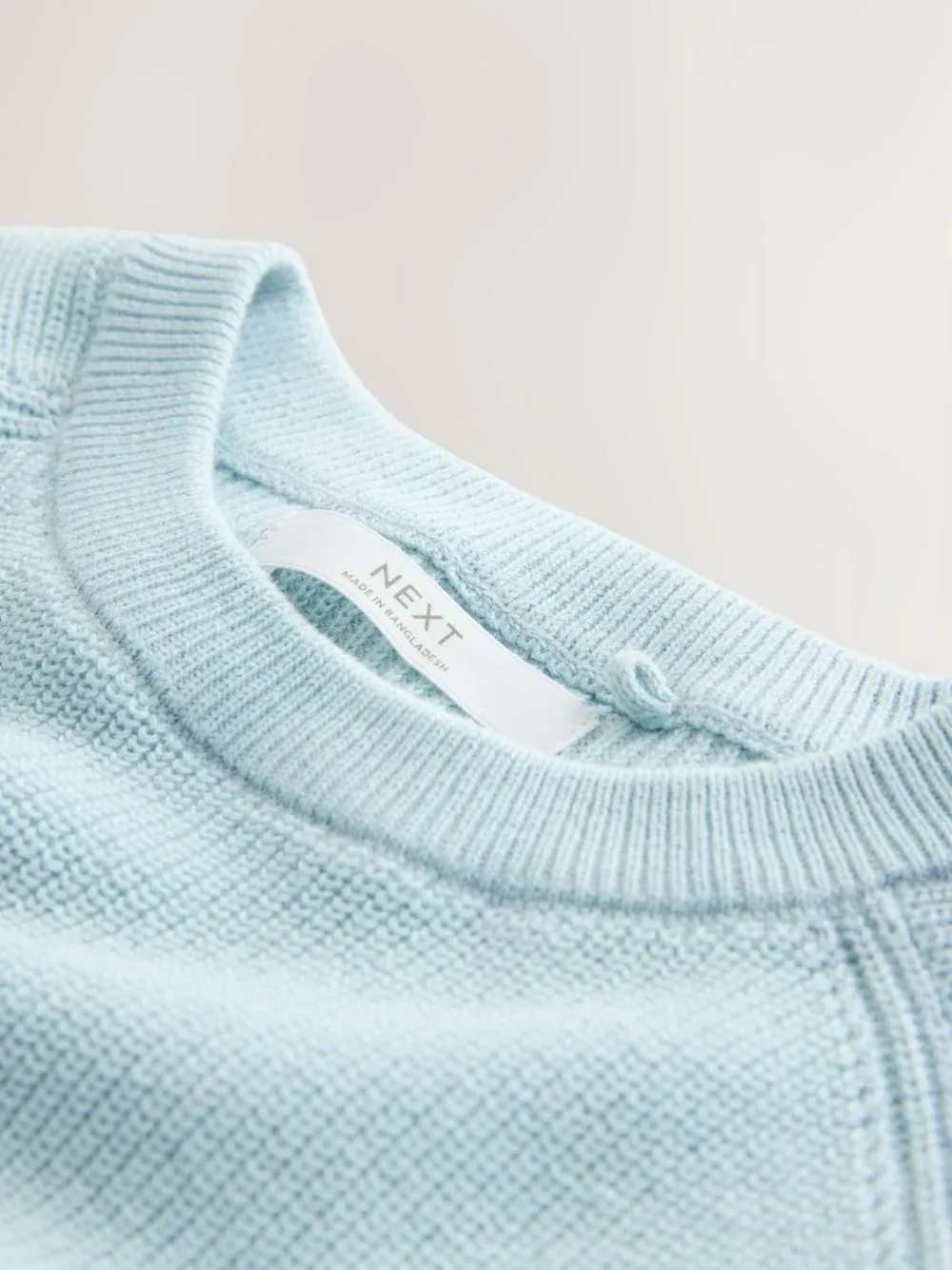 Next Light Blue Without Stag Cotton Crew Neck Knitted Jumper (3-16yrs)^BOY Knitwear & Sweaters|Knitwear